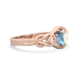 Blue Topaz Celtic Love Knot 14K Rose Gold ring R5420