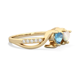 Blue Topaz Side By Side 14K Yellow Gold ring R3090