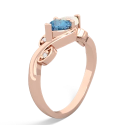 Blue Topaz Floral Elegance 14K Rose Gold ring R5790