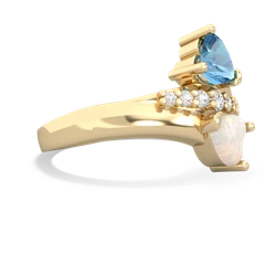 Blue Topaz Heart To Heart 14K Yellow Gold ring R2064