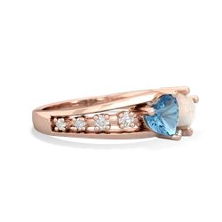 Blue Topaz Heart To Heart 14K Rose Gold ring R3342