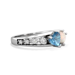 Blue Topaz Heart To Heart 14K White Gold ring R3342