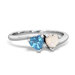 Blue Topaz Sweethearts 14K White Gold ring R5260