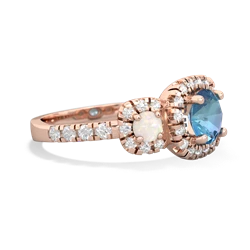 Blue Topaz Regal Halo 14K Rose Gold ring R5350