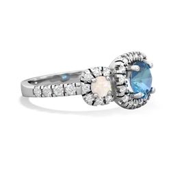 Blue Topaz Regal Halo 14K White Gold ring R5350