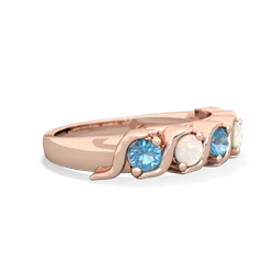 Blue Topaz Anniversary Band 14K Rose Gold ring R2089