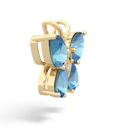 Blue Topaz Butterfly 14K Yellow Gold pendant P2215