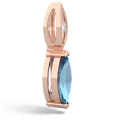 Blue Topaz Marquise Drop 14K Rose Gold pendant P5333