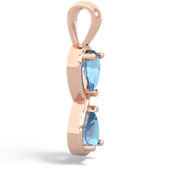 Blue Topaz Infinity 14K Rose Gold pendant P5050