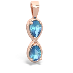 Blue Topaz Infinity 14K Rose Gold pendant P5050