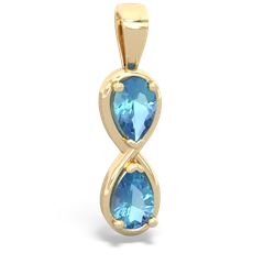 Blue Topaz Infinity 14K Yellow Gold pendant P5050