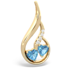 Blue Topaz Keepsake Curves 14K Yellow Gold pendant P5450