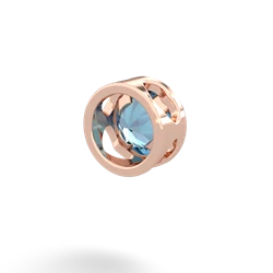 Blue Topaz 6Mm Slide 14K Rose Gold pendant P3786