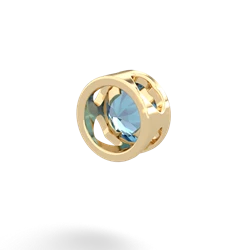 Blue Topaz 6Mm Slide 14K Yellow Gold pendant P3786