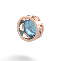 Blue Topaz 8Mm Slide 14K Rose Gold pendant P3788