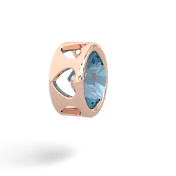 Blue Topaz 8Mm Slide 14K Rose Gold pendant P3788