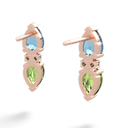 Blue Topaz Bowtie Drop 14K Rose Gold earrings E0865