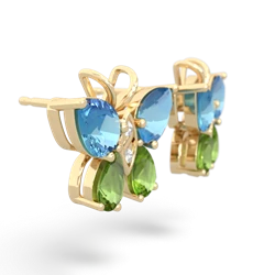 Blue Topaz Butterfly 14K Yellow Gold earrings E2215