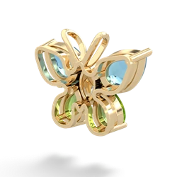 Blue Topaz Butterfly 14K Yellow Gold pendant P2215