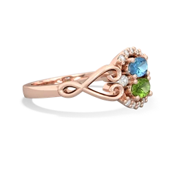 Blue Topaz Love Nest 14K Rose Gold ring R5860