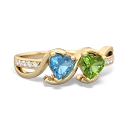 Blue Topaz Side By Side 14K Yellow Gold ring R3090