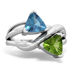 Blue Topaz Split Band Swirl 14K White Gold ring R2341