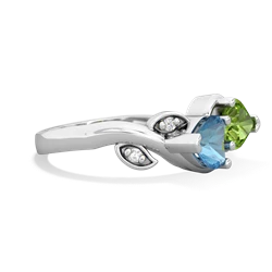 Blue Topaz Floral Elegance 14K White Gold ring R5790