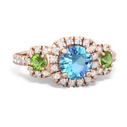 Blue Topaz Regal Halo 14K Rose Gold ring R5350