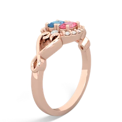 Blue Topaz Love Nest 14K Rose Gold ring R5860