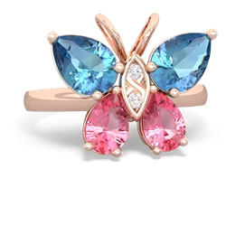 Blue Topaz Butterfly 14K Rose Gold ring R2215