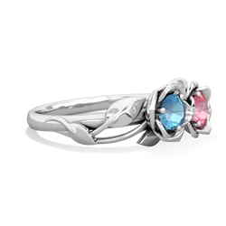 Blue Topaz Rose Garden 14K White Gold ring R5510