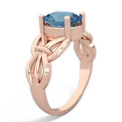 Blue Topaz Celtic Knot Cocktail 14K Rose Gold ring R2377