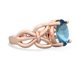 Blue Topaz Celtic Knot Cocktail 14K Rose Gold ring R2377