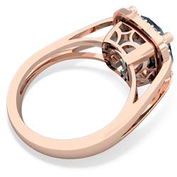 Blue Topaz Art Deco Cocktail 14K Rose Gold ring R2498