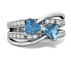 Blue Topaz Bowtie 14K White Gold ring R2360