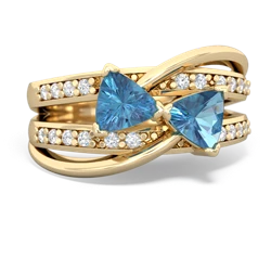 Blue Topaz Bowtie 14K Yellow Gold ring R2360