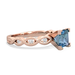 Blue Topaz Infinity 6Mm Princess Engagement 14K Rose Gold ring R26316SQ