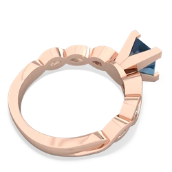 Blue Topaz Infinity 6Mm Princess Engagement 14K Rose Gold ring R26316SQ