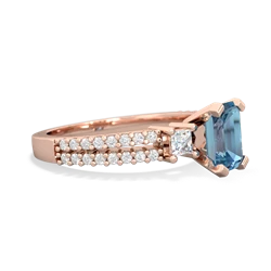 Blue Topaz Classic 7X5mm Emerald-Cut Engagement 14K Rose Gold ring R26437EM