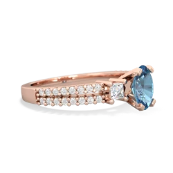 Blue Topaz Classic 7X5mm Oval Engagement 14K Rose Gold ring R26437VL