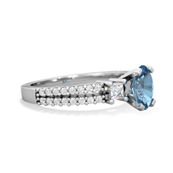 Blue Topaz Classic 7X5mm Oval Engagement 14K White Gold ring R26437VL