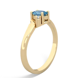 Blue Topaz Elegant Swirl 14K Yellow Gold ring R2173