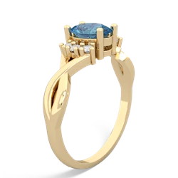 Blue Topaz Victorian Twist 14K Yellow Gold ring R2497