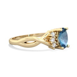 Blue Topaz Victorian Twist 14K Yellow Gold ring R2497