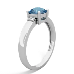 Blue Topaz Simply Elegant Cushion 14K White Gold ring R2489