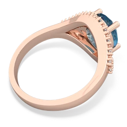 Blue Topaz Antique Style Cocktail 14K Rose Gold ring R2564