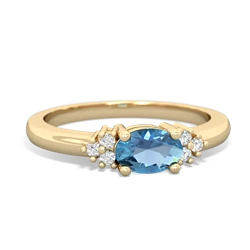 Blue Topaz Simply Elegant East-West 14K Yellow Gold ring R2480