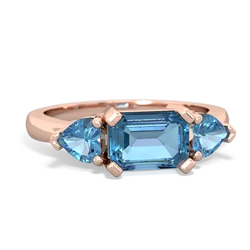 Blue Topaz Three Stone 14K Rose Gold ring R5235