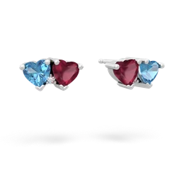 Blue Topaz Sweethearts 14K White Gold earrings E5260