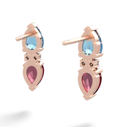 Blue Topaz Bowtie Drop 14K Rose Gold earrings E0865